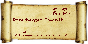 Rozenberger Dominik névjegykártya